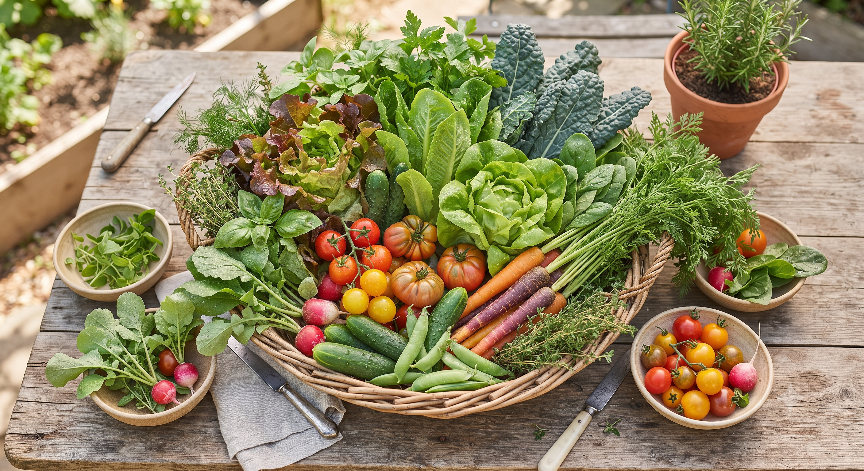 Fresh tomatoes and leafy greens